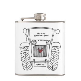 Personlig Tractor Landsbyggsbröllop Gift Fickplunta