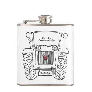 Personlig Tractor Landsbyggsbröllop Gift Fickplunta