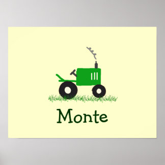 Personlig Tractor Wall Art: Grönt Tractor Poster