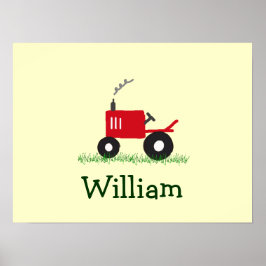 Personlig Tractor Wall Art: Red Tractor Poster