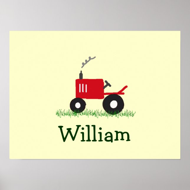 Personlig Tractor Wall Art: Red Tractor Poster (Framsidan)