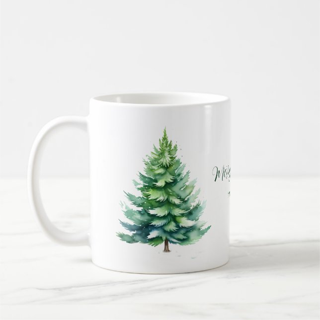 Personlig Träd jul Kaffemugg (Vänster)