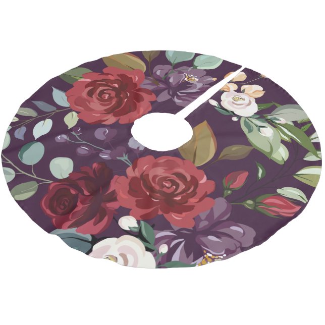 Personlig Träd Skirt Plum Lila Ro Guld Geo Julgransmatta Borstad Polyester (Vinklad)