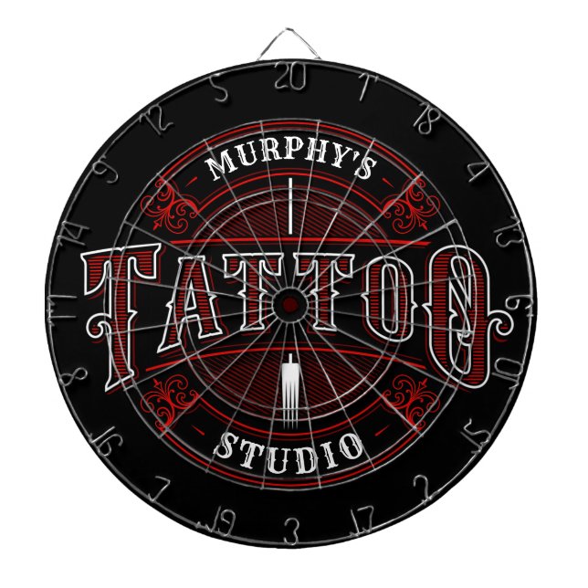 Personlig Traditional Stil Tattoo Studio Shop Darttavla (Framsidan)