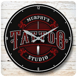 Personlig Traditional Stil Tattoo Studio Shop Stor Klocka