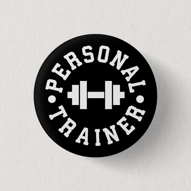 Personlig tränare - Dumbbell Logotyp - Workout Gym Knapp (Framsida)