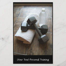 Personlig tränare eller Fitness DumbellTowel & Vat Flygblad