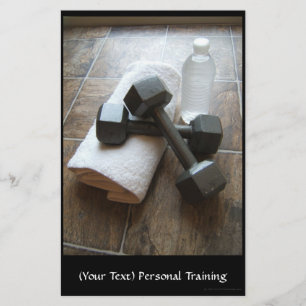 Personlig tränare eller Fitness DumbellTowel & Vat Flygblad