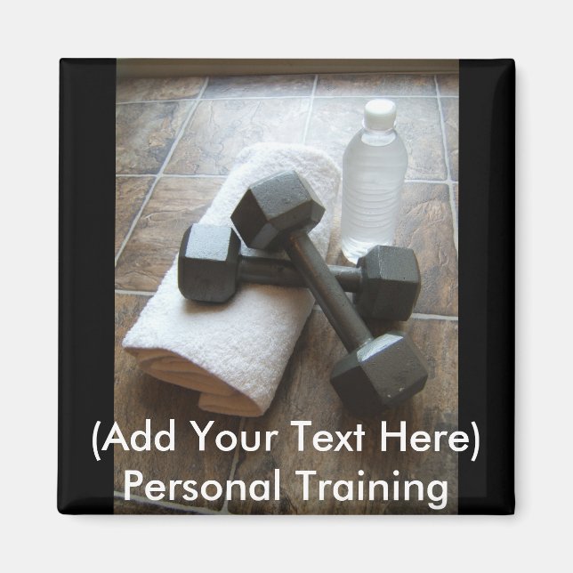 Personlig tränare eller Fitness DumbellTowel & Vat Magnet (Framsidan)