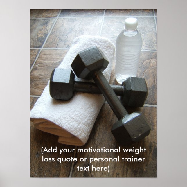 Personlig tränare eller Fitness DumbellTowel & Vat Poster (Framsidan)