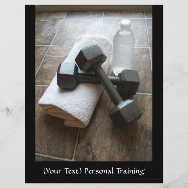 Personlig tränare eller Fitness DumbellTowel & Vat Reklamblad (Framsidan)