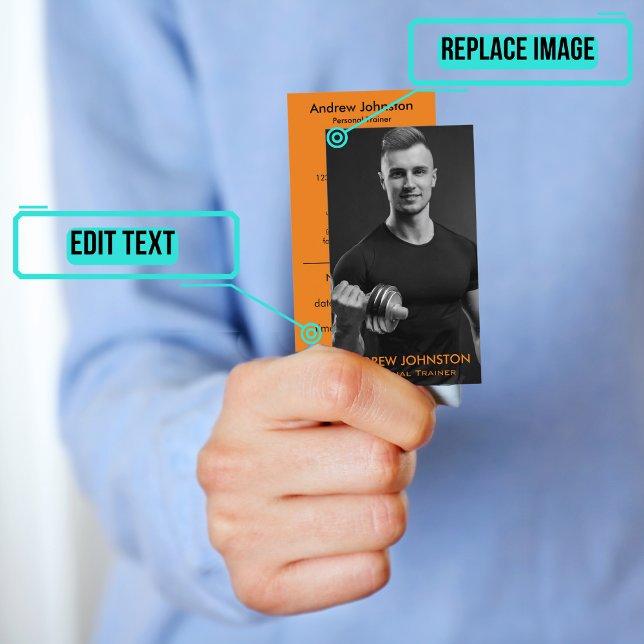 Personlig tränare eller tränare, svart och Orange Tidsbeställning Kort (Please enjoy our business card)