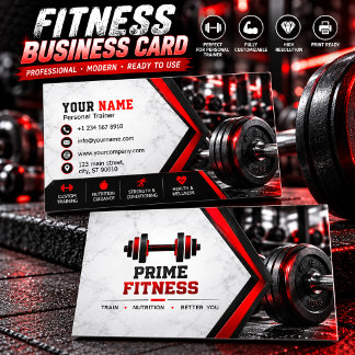 Personlig Tränare Fitness Affärskort | Modern Visitkort