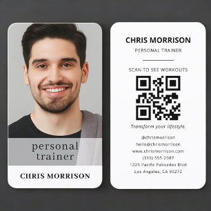 Personlig Tränare Fitness QR-kod Foto Visitkort