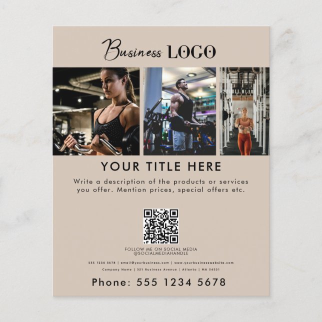 Personlig tränare för affärsreklamträning flygblad (Framsidan)