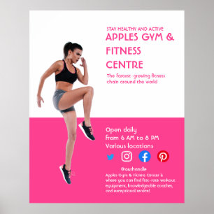 Personlig tränare för fotogym i shock rosa Flyer Poster