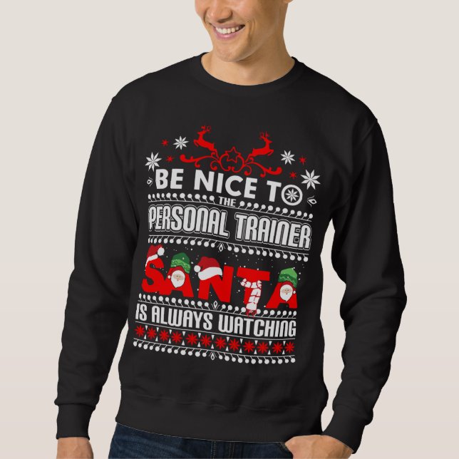 Personlig tränare Gift Ugly jul Sweater Funny Lång Ärmad Tröja (Framsida)