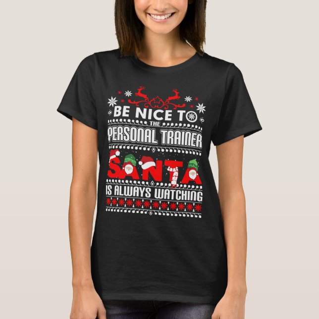 Personlig tränare Gift Ugly jul Sweater Funny T Shirt (Framsida)