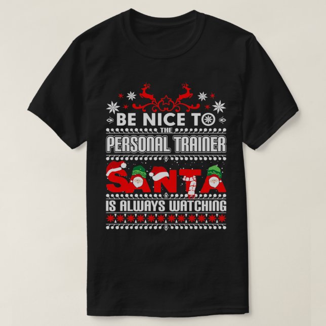 Personlig tränare Gift Ugly jul Sweater Funny T Shirt (Design framsida)