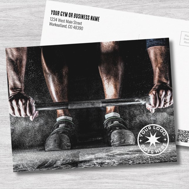 Personlig tränare gym vykort (Fitness Weightlifting Barbell Personal Trainer Gym Postcard)