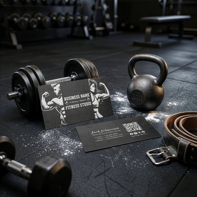 Personlig tränare inom bodybuilding Gym Stång Visitkort (Skapare uppladdad)