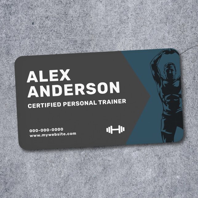 Personlig tränare inom fitness visitkort (Fitness Personal Trainer Business Card)