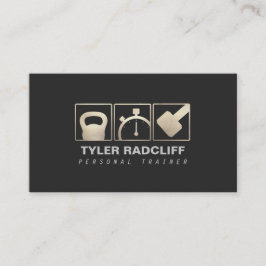 Personlig tränare Kettlebell, Dumbbell, Stopwatch Visitkort
