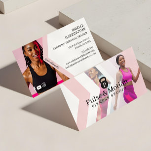 Personlig tränare Kettlebell Monogram Foto Visitkort