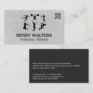 Personlig tränare Lämplighetsaktiviteter QR-ko Visitkort