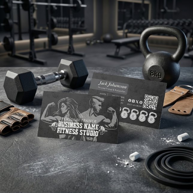 Personlig tränare lojalitet stans kettlebell visitkort (Skapare uppladdad)