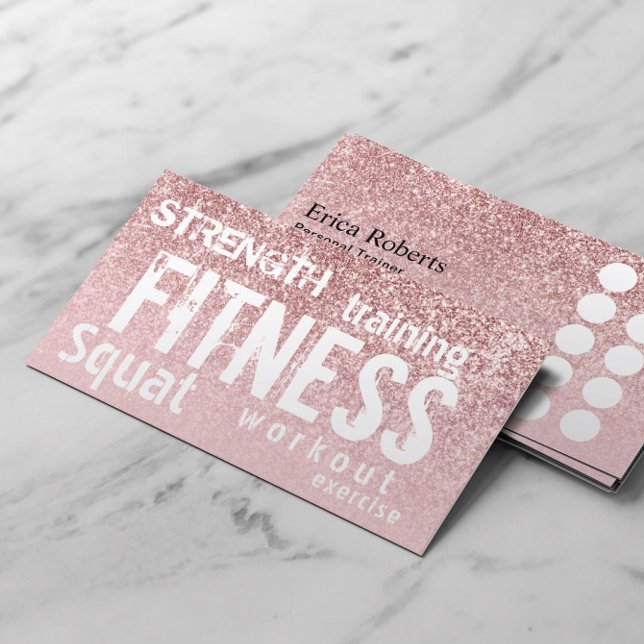 Personlig tränare Ro Guld Glitter Fitness Loyalty Lojalitetskort (Skapare uppladdad)