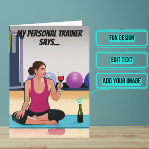 Personlig tränare säger till Hydrate Gym Birthday Kort