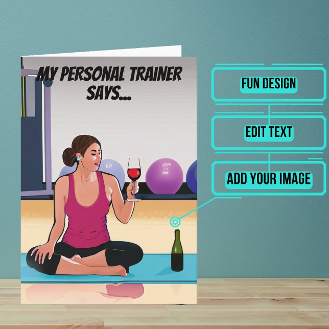 Personlig tränare säger till Hydrate Gym Birthday Kort (This fun card is specifically for the personal trainer friend in your life.)