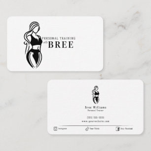 Personlig Träning för Kvinnlig Fitness Minimalism Visitkort