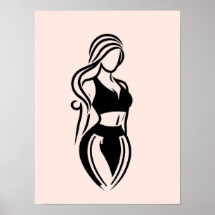 Personlig träning för kvinnor Minimalistisk Rosa Poster