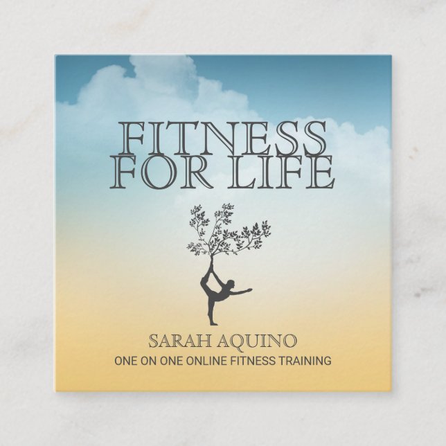 Personlig träning tränare träning fyrkantigt visitkort (Framsida)