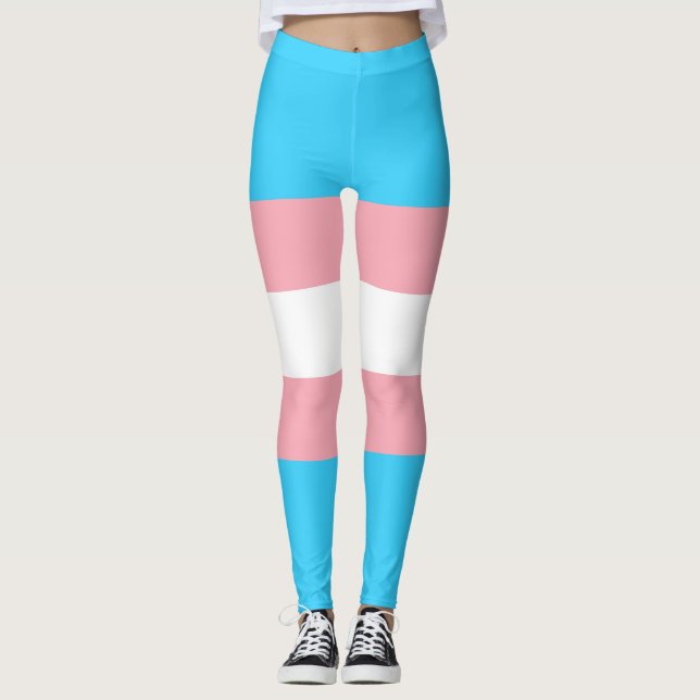 Personlig Transgender Flagga Leggings (Framsida)