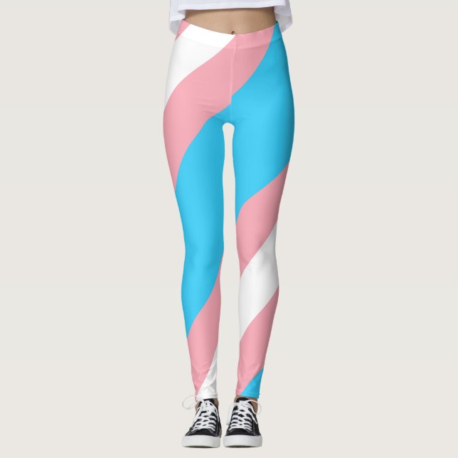 Personlig Transgender Flagga Leggings (Framsida)
