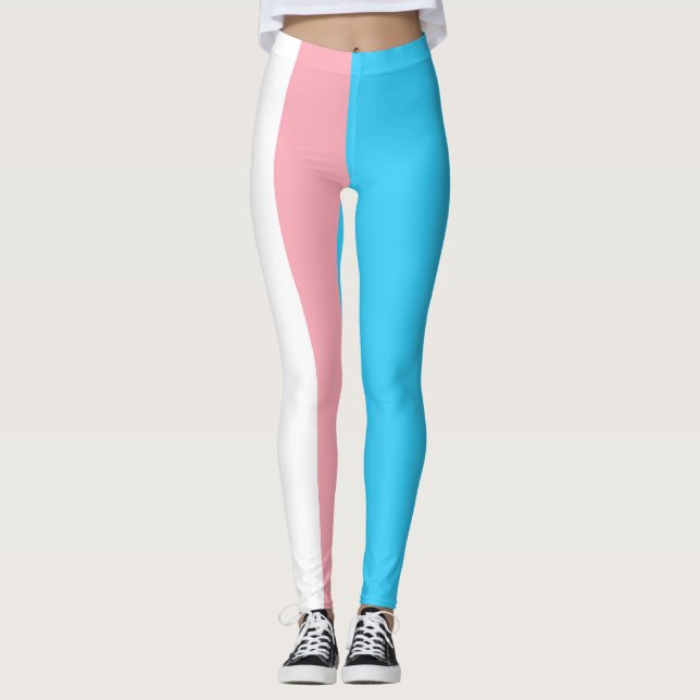Personlig Transgender Flagga Leggings (Framsida)