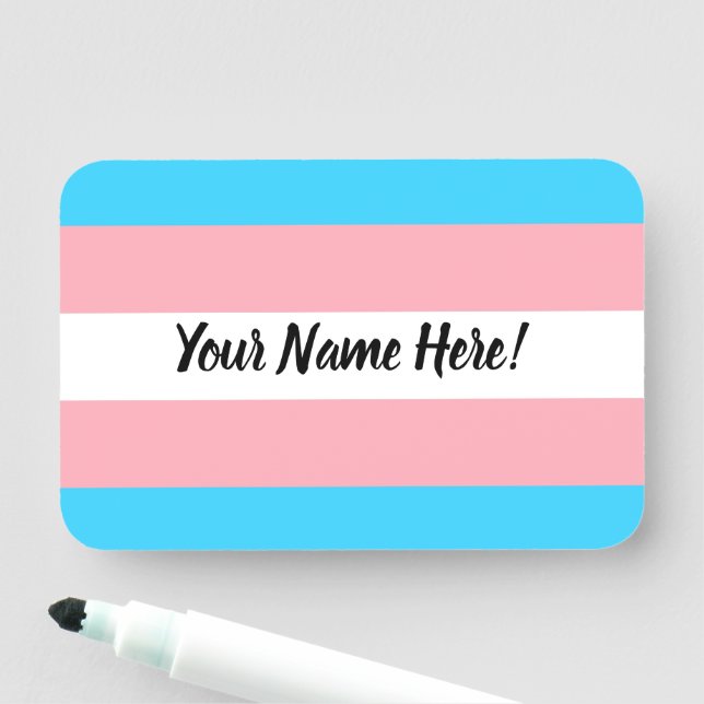 Personlig Transgender Flagga Namnbricka (På plats)