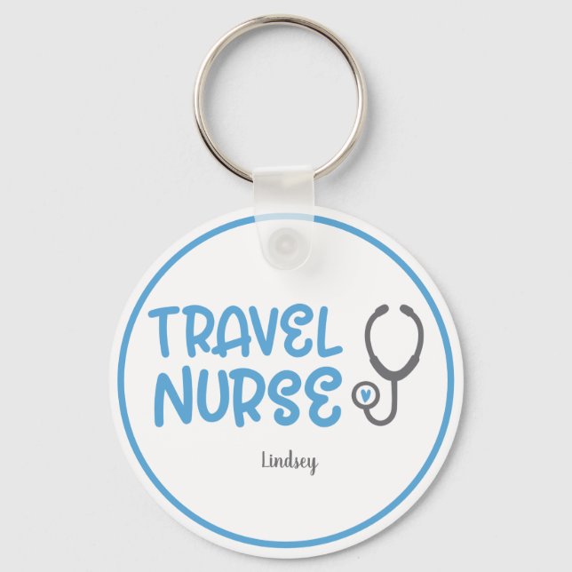 Personlig Travel Nurse Keychain Nyckelring (Framsida)