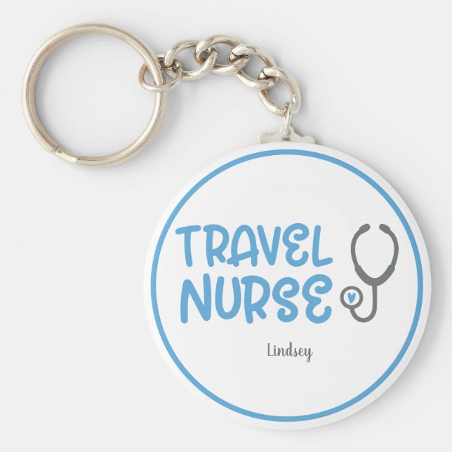 Personlig Travel Nurse Keychain Nyckelring (Framsidan)
