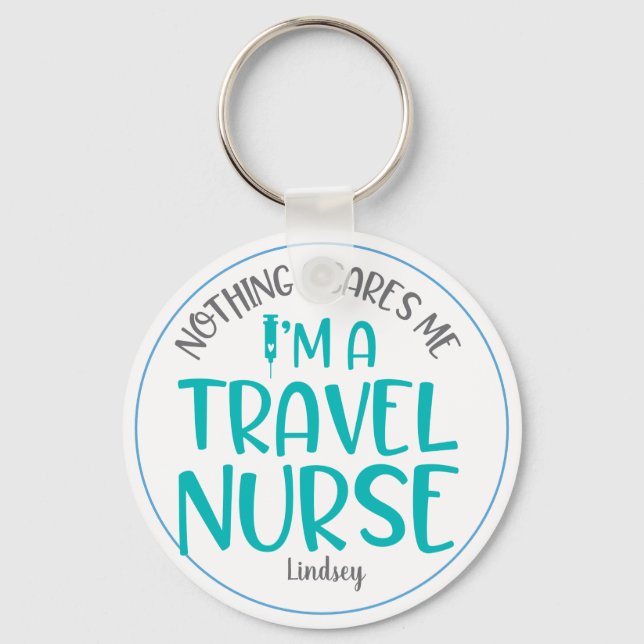 Personlig Travel Nurse Keychain Nyckelring (Framsida)