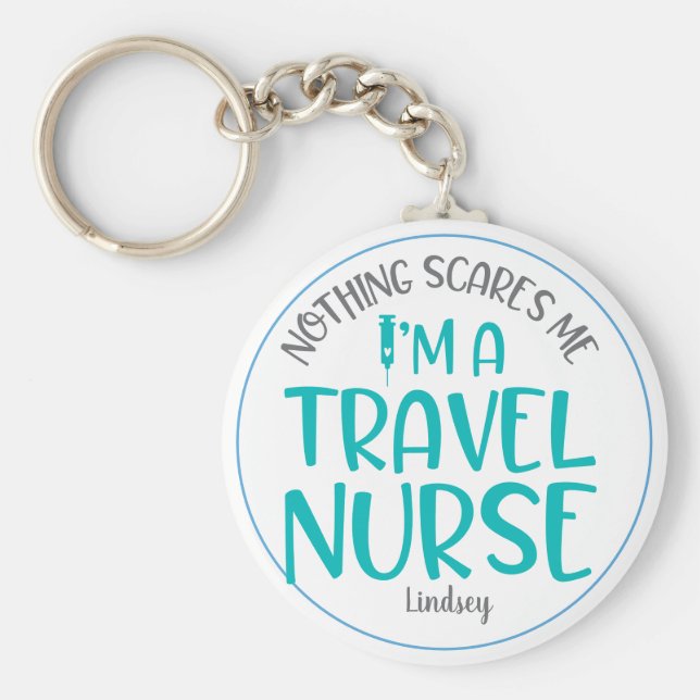 Personlig Travel Nurse Keychain Nyckelring (Framsidan)
