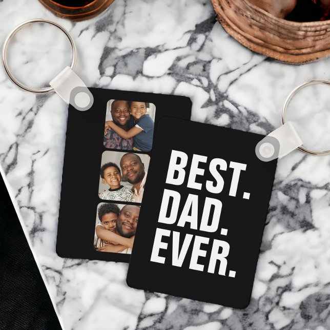 Personlig tre foto och text nyckelring (Personalized photo and text keychain from Ricaso.  Add your own photographs and text )