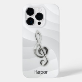 Personlig Treble Clef Music on White & Grått