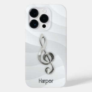 Personlig Treble Clef Music on White & Grått