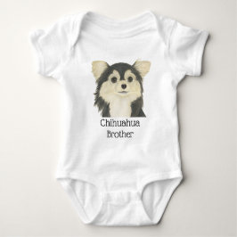 Personlig trefärgad långhårig chihuahua hund t shirt