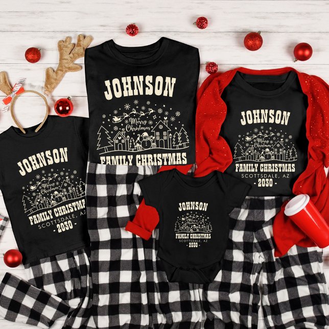 Personlig Trendig-familjens Snögubbe-jul T Shirt (Skapare uppladdad)