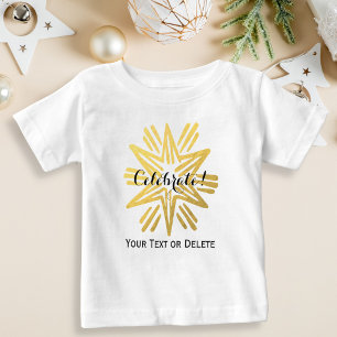 Personlig Trendig Gold Foil Star Festive Helgdag T-shirt